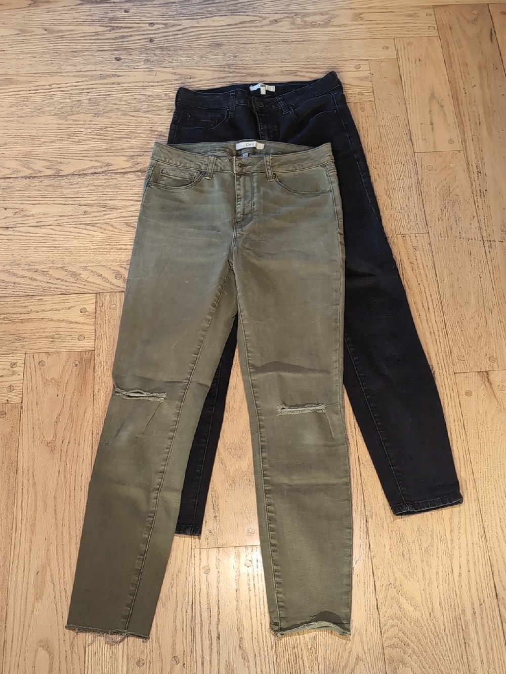 Dex Olive Green and Black Skinny Jeans Duo